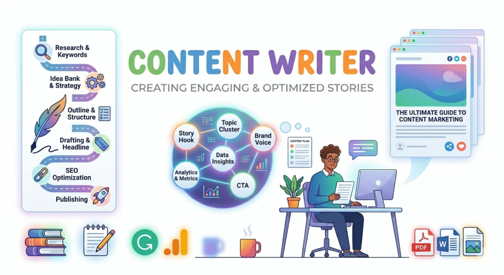 this image is content writer based and their types