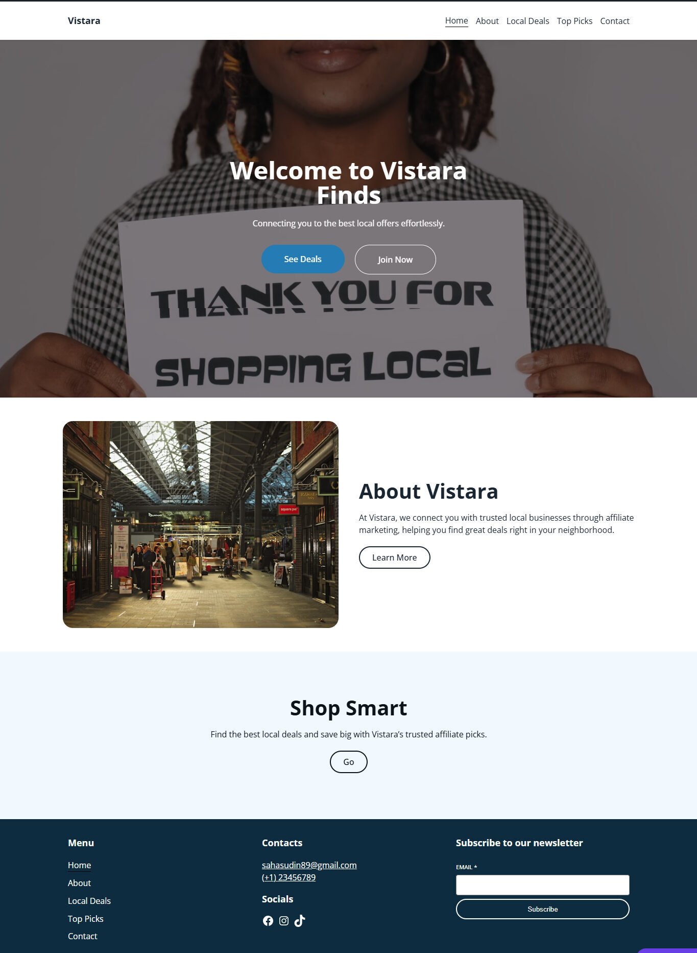 affiliate marketing website for portfolio